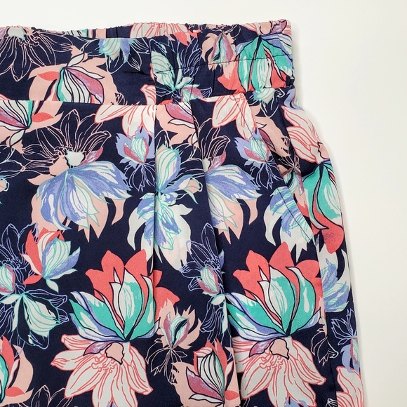 Buttons | Navy Blue Floral Print Mini Skirt Large - Picture 6 of 10